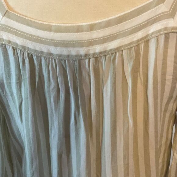 LC Lauren Conrad Tan White Striped Top Medium - Picture 5 of 5